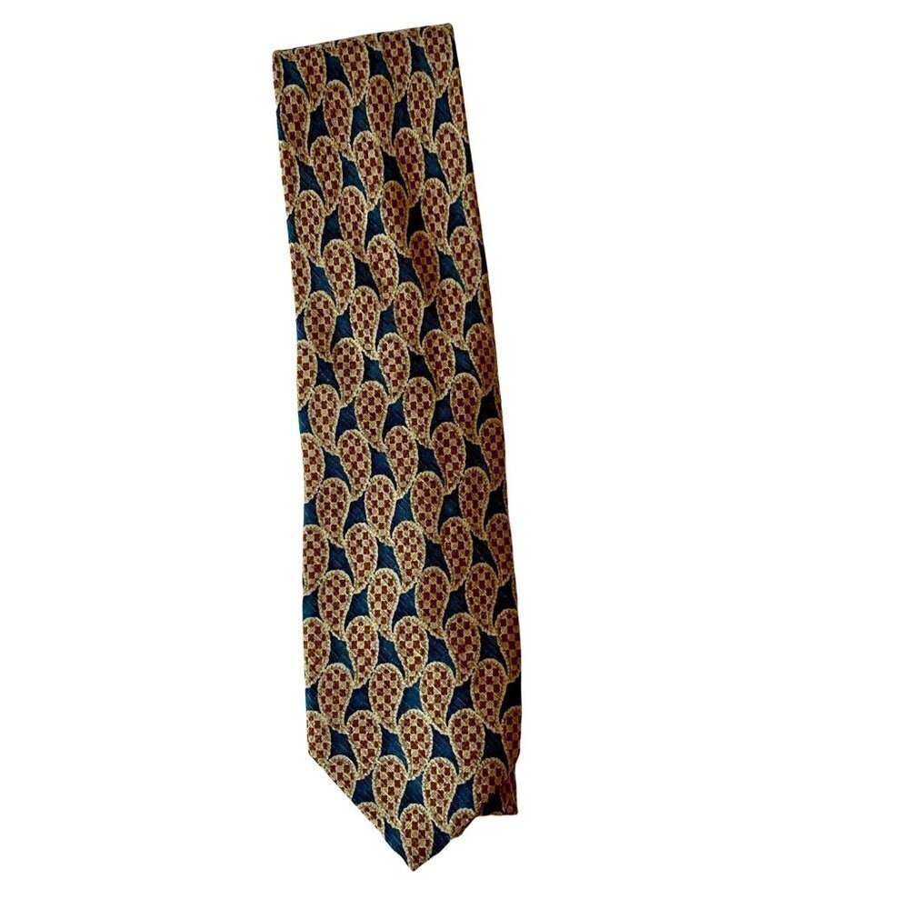 Pavone Silk Tie Blue and Gold